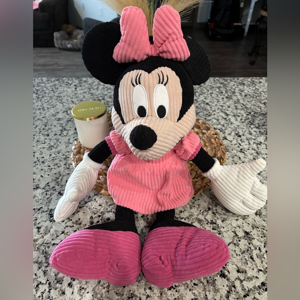 Pink Corduroy Minnie Mouse Plush New without tags “20 inch